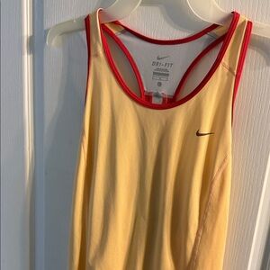 Nike Dri-FIT Tank Top in Yellow with Red Trim